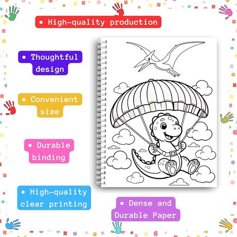 Coloring Pages, Dino Besties Coloring for Kids Ages 3+, 40 Fun and Engaging Illustrations of Friendly Dinosaurs! Perfect for Boys & Girls. Spiral Bound, Thick 199 GSM Paper, Size 8.5x11 In in Saudi Arabia