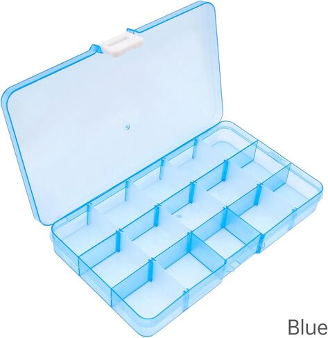 Mini 1pcs Plastic Organizer Storage Box with Adjustable Dividers, Jewelry Storage Container Box for Office Supplies Beads Crafts, Pink, (6.89 x 3.94 x 0.91 inches) in Saudi Arabia