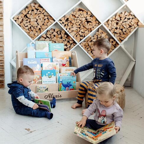 Montessori Kids Bookshelf, Montessori Bookcase, Toddler Booshelf, Kids Furniture, Montessori Furniture, Kids Bookcase, Nursery Bookshelf (Small, Natural Wood) in Kuwait