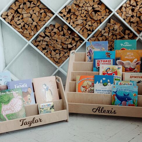 Montessori Kids Bookshelf, Montessori Bookcase, Toddler Booshelf, Kids Furniture, Montessori Furniture, Kids Bookcase, Nursery Bookshelf (Small, Natural Wood) in Kuwait