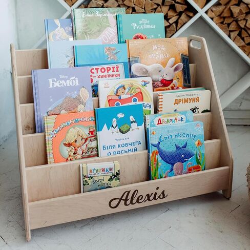Montessori Kids Bookshelf, Montessori Bookcase, Toddler Booshelf, Kids Furniture, Montessori Furniture, Kids Bookcase, Nursery Bookshelf (Small, Natural Wood) in Kuwait