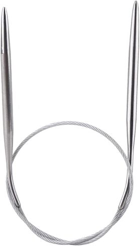 Circular Knitting Needles Set, 11Pcs Steel Interchangeable Knitting Needles Crochet Hook Weave Tool with Storage Bag (16.9'' (43cm)) in Saudi Arabia