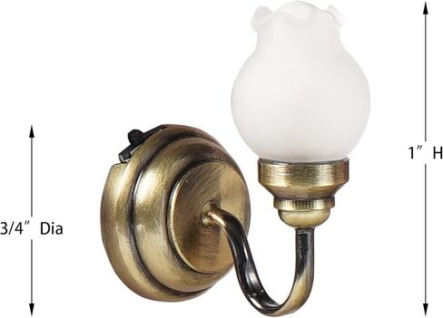 Waldosia 1:12 Scale Dollhouse Miniature LED Tulip Wall Sconce in Kuwait