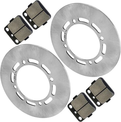 Caltric 2 Front Brake Disc Rotor with Brake Pads Compatible with Yamaha Grizzly 660 YFM660F 2003-2008 in Saudi Arabia