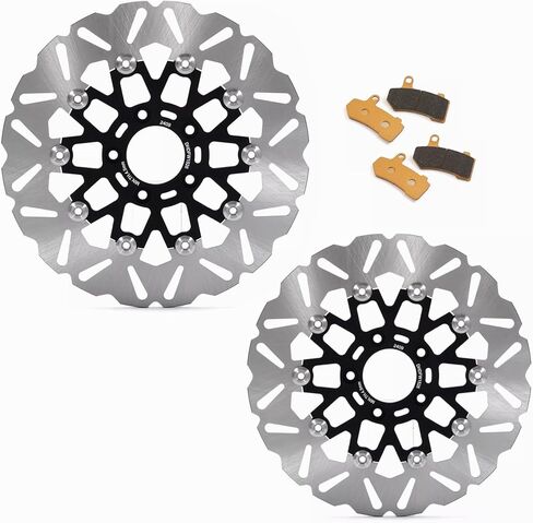 TOFR 11.8" Floating Front Brake Rotors Discs with Pads for Harley Touring Road King 08-17 Electra Glide Road Glide 08-12 Street Glide 08-13 TRIKE 09-13 V-ROD 07-09 in Saudi Arabia