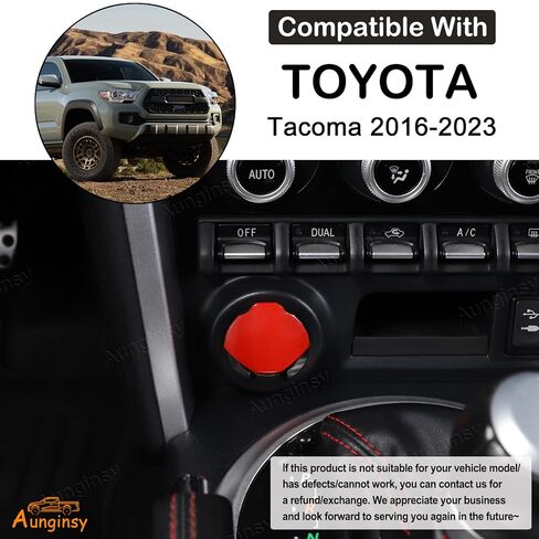 Aunginsy Engine Start Stop Push Button Switch Sticker Cover Compatible with Toyota Tacoma 2016-2023 Aluminum Alloy Key Ignition Starter Switch Knob Decorative Ring Trim Sticker Interior Accessories in Saudi Arabia