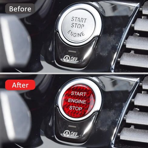RUIANTE Compatible with Carbon Fiber Engine Push Start Button Cover Sticker for BMW 1 2 3 4 5 6 7 Series X1 X3 X4 X5 X6 E90 E91 E92 E93 F30 F10 F01 F32 F15 F25 G30 G31 G11 G12 (Black) in Kuwait