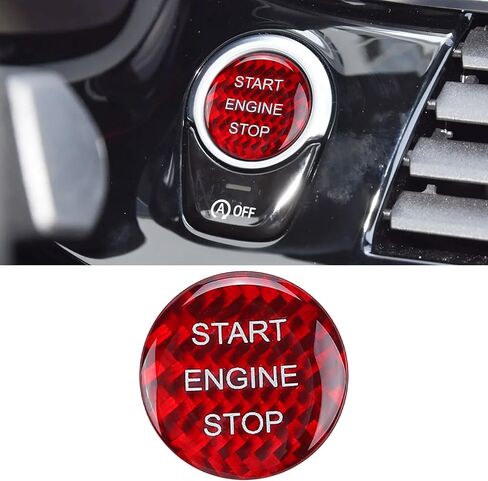 RUIANTE Compatible with Carbon Fiber Engine Push Start Button Cover Sticker for BMW 1 2 3 4 5 6 7 Series X1 X3 X4 X5 X6 E90 E91 E92 E93 F30 F10 F01 F32 F15 F25 G30 G31 G11 G12 (Black) in Kuwait