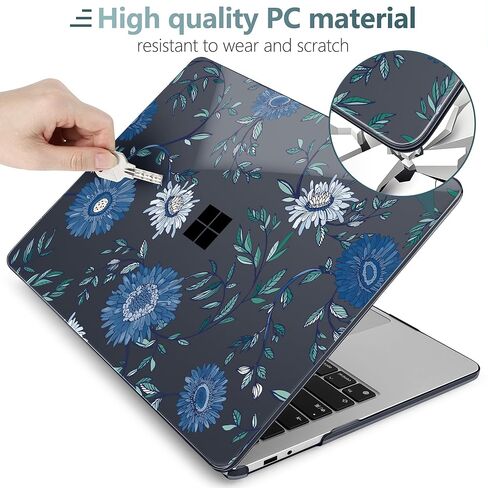 Batianda Case for 13-inch Microsoft Surface Laptop Copilot+ PC 2025 (Latest Model 2095), Artistic Patterns Ultra-Slim Lightweight Scratch-Resistant Hard Shell with Professional Protection, Wave in Saudi Arabia