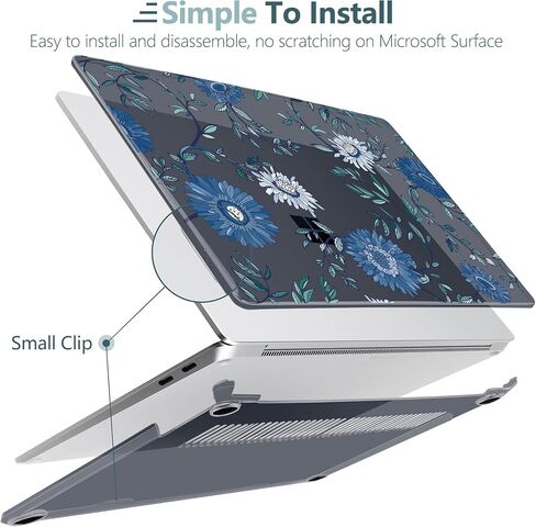 Batianda Case for 13-inch Microsoft Surface Laptop Copilot+ PC 2025 (Latest Model 2095), Artistic Patterns Ultra-Slim Lightweight Scratch-Resistant Hard Shell with Professional Protection, Wave in Saudi Arabia