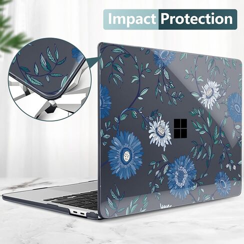 Batianda Case for 13-inch Microsoft Surface Laptop Copilot+ PC 2025 (Latest Model 2095), Artistic Patterns Ultra-Slim Lightweight Scratch-Resistant Hard Shell with Professional Protection, Wave in Saudi Arabia