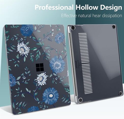 Batianda Case for 13-inch Microsoft Surface Laptop Copilot+ PC 2025 (Latest Model 2095), Artistic Patterns Ultra-Slim Lightweight Scratch-Resistant Hard Shell with Professional Protection, Wave in Saudi Arabia