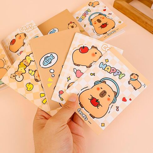 5 Packs Capybara Pocket Notebooks, 4 Designs 3.2" x 4.7" Cute Waterproof Mini NotePad Diary for Birthday Gifts Stocking Stuffers Office Business School Students Rewards（Random Style） in Saudi Arabia