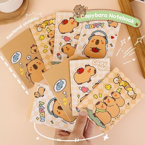 5 Packs Capybara Pocket Notebooks, 4 Designs 3.2" x 4.7" Cute Waterproof Mini NotePad Diary for Birthday Gifts Stocking Stuffers Office Business School Students Rewards（Random Style） in Saudi Arabia