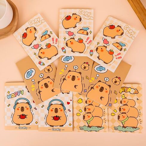 5 Packs Capybara Pocket Notebooks, 4 Designs 3.2" x 4.7" Cute Waterproof Mini NotePad Diary for Birthday Gifts Stocking Stuffers Office Business School Students Rewards（Random Style） in Saudi Arabia