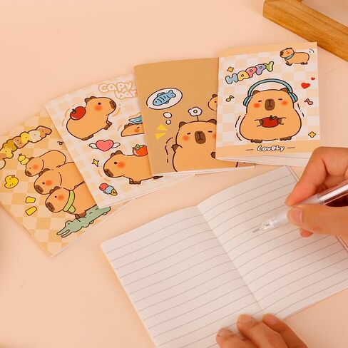5 Packs Capybara Pocket Notebooks, 4 Designs 3.2" x 4.7" Cute Waterproof Mini NotePad Diary for Birthday Gifts Stocking Stuffers Office Business School Students Rewards（Random Style） in Saudi Arabia