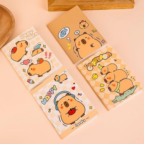 5 Packs Capybara Pocket Notebooks, 4 Designs 3.2" x 4.7" Cute Waterproof Mini NotePad Diary for Birthday Gifts Stocking Stuffers Office Business School Students Rewards（Random Style） in Saudi Arabia