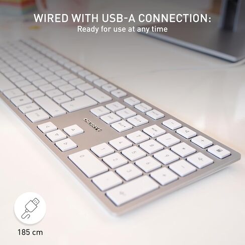لوحة مفاتيح Cherry KC 6000 رفيعة - واجهة USB - الإنجليزية (الولايات المتحدة) - مفتاح SX (أبيض) in Saudi Arabia
