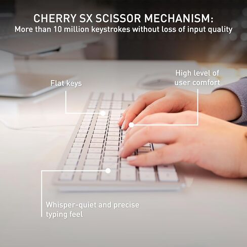 لوحة مفاتيح Cherry KC 6000 رفيعة - واجهة USB - الإنجليزية (الولايات المتحدة) - مفتاح SX (أبيض) in Saudi Arabia