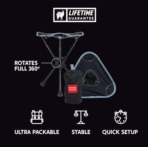 GRAND TRUNK Compass 360 UC Stool, Full Swivel, Ultra Compact, Easy Setup & Packable for Outdoors, Work & Play (Storm) in Saudi Arabia