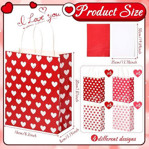 Thenshop 24 Pcs Mother's Day Paper Gift Bags with Handles and Tissue Paper Mom Floral Gift Wraps Bulk Kraft Birthday Party Favor Bags for Mother's Day Baby Showers Wedding Party Decoration Supplies in Kuwait