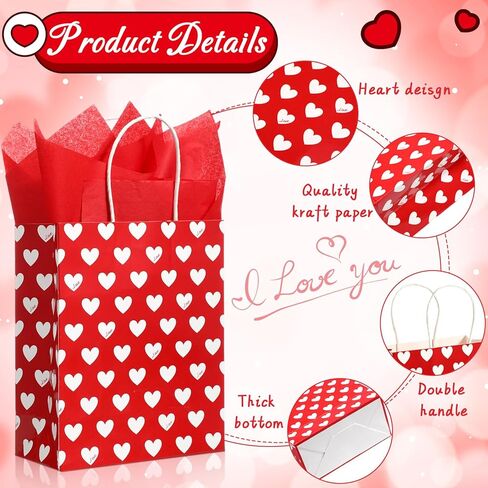 Thenshop 24 Pcs Mother's Day Paper Gift Bags with Handles and Tissue Paper Mom Floral Gift Wraps Bulk Kraft Birthday Party Favor Bags for Mother's Day Baby Showers Wedding Party Decoration Supplies in Kuwait