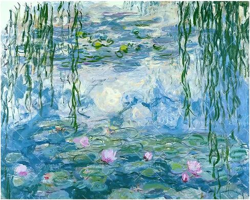 Water Lily Garden Paint by Numbers Kit for Adults - DIY Monet-Inspired Pond Painting on Canvas 16x20 Inches, Acrylic Paint Set, Suitable for Beginners, Impressionist Wall Art for Home Decoration in Saudi Arabia