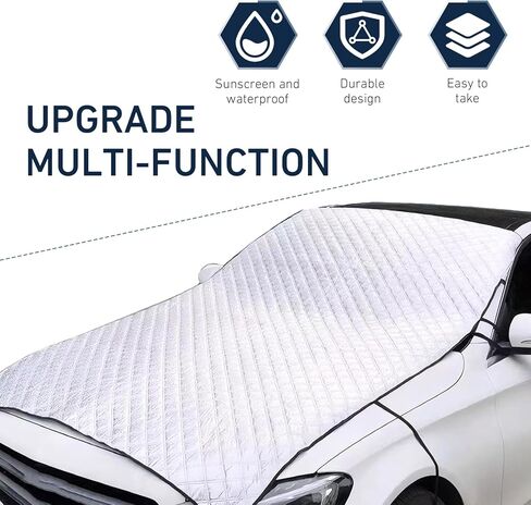 Half Car Cover, Hood Windshield Anti-freeze Outdoor Protector for Jump-starting Your Car, Foldable Dust Cover for All Seasons, Universal Portable Garage for Cars (Silver #4.92 Ft x 6.56 Ft) in Saudi Arabia