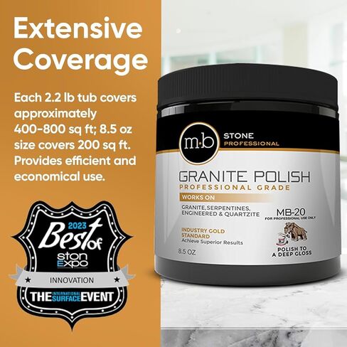 MB-20 Stone Granite Polishing Kit 8.5 Oz Granite Polishing Compound - 16x16 Microfiber Cloth - Gloves - Bundle - 3 Items in Saudi Arabia