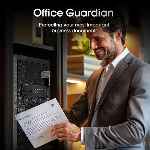 ADIMO Biometric Safe، 1.2 قدم مكعب آمن للمنزل مع لوحة مفاتيح تعمل باللمس، رف قابل للإزالة، نظام إنذار، صندوق نقود من سبائك الصلب للمستندات والمجوهرات والأشياء الثمينة في المنزل والمكتب واستخدام الفندق in Kuwait