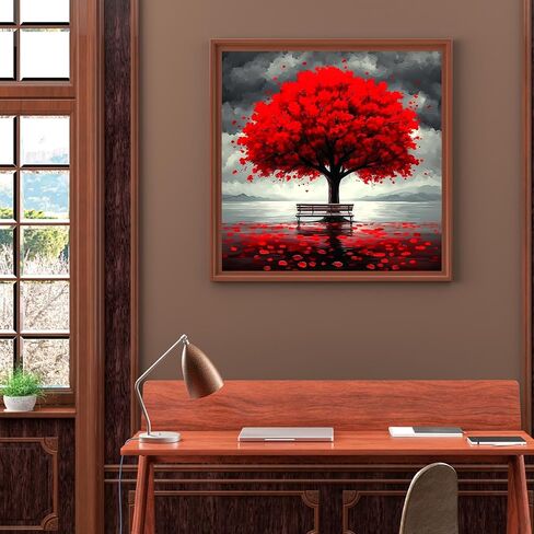 مجموعات الفن الماسي للبالغين، شجرة الحياة 5D DIY الماسية لديكور الحائط المنزلي، هدايا مثالية لمحبي الفن 14×14 بوصة in Kuwait