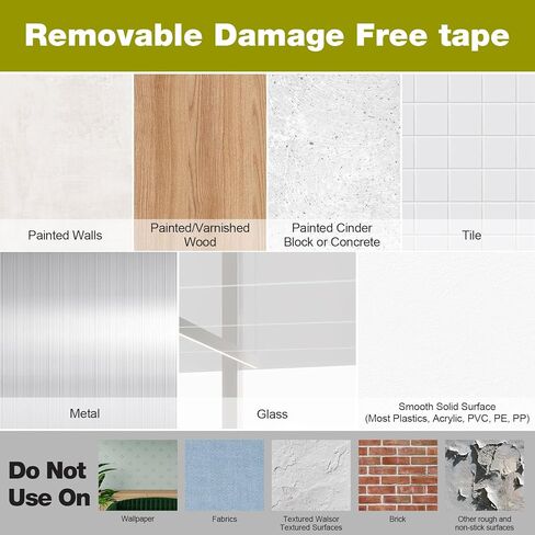40 Small Adhesive Strip, Removable Picture Hanging Strips, Damage Free Adhesive Strip for Small Wall Hooks, Double Sided Tapes for Wall Decor, Poster Tape Frame Hanging Strips 0.79in×1.85in in Saudi Arabia