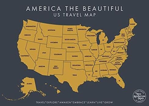 America The Beautiful USA Scratch Off Map- Interactive Travel Map - Scratch Off Poster Reveals Beautiful Nature Photography of Each 50 States - Travelers Gift - Traveler Wall Decor in Kuwait