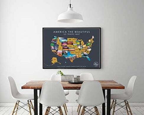 America The Beautiful USA Scratch Off Map- Interactive Travel Map - Scratch Off Poster Reveals Beautiful Nature Photography of Each 50 States - Travelers Gift - Traveler Wall Decor in Kuwait