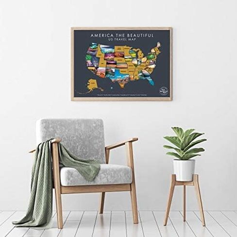 America The Beautiful USA Scratch Off Map- Interactive Travel Map - Scratch Off Poster Reveals Beautiful Nature Photography of Each 50 States - Travelers Gift - Traveler Wall Decor in Kuwait