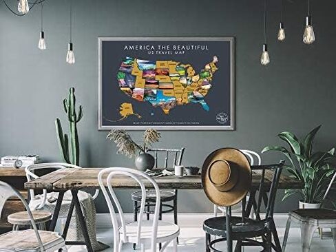America The Beautiful USA Scratch Off Map- Interactive Travel Map - Scratch Off Poster Reveals Beautiful Nature Photography of Each 50 States - Travelers Gift - Traveler Wall Decor in Kuwait