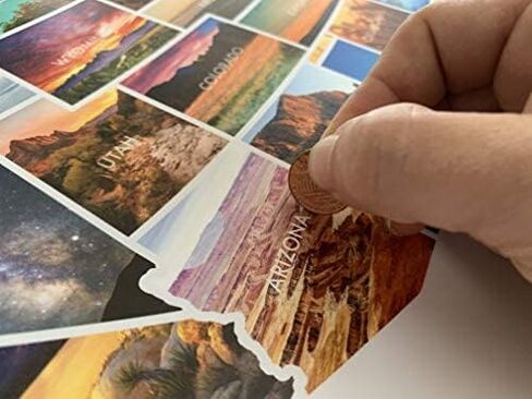 America The Beautiful USA Scratch Off Map- Interactive Travel Map - Scratch Off Poster Reveals Beautiful Nature Photography of Each 50 States - Travelers Gift - Traveler Wall Decor in Kuwait