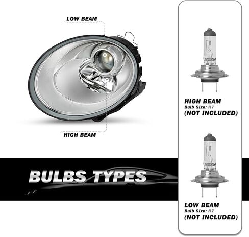 SOCKIR Halogen Headlights Assembly Compatible with 2006 2007 2008 2009 2010 Volkswagen Beetle Headlight Headlamps Front Driver Side Headlamp Replacement in Saudi Arabia