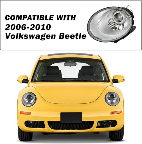 SOCKIR Halogen Headlights Assembly Compatible with 2006 2007 2008 2009 2010 Volkswagen Beetle Headlight Headlamps Front Driver Side Headlamp Replacement in Saudi Arabia