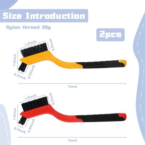 2PCS Small Non-Scratch Nylon Bristles, Wire Brush Set for Cleaning, Car Detailing Brush Set for Cleaning in Holes, Nylons Brushes for Tight Spaces, Nylon Clean Brushes in Saudi Arabia