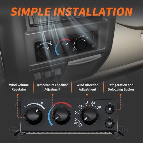 55057079AB HVAC A/C سخان لوحة وحدة التحكم في المناخ متوافقة مع Ram 1500 2500 3500 Dakota 2008-2010 2011 L6 V6 V8 مفتاح تكييف بديل 55056569AE P55056569AC P55056569AD in Saudi Arabia