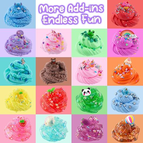 مجموعة سلايم كريستالية شفافة للأطفال، مجموعة صنع سلايم يمكنك صنعها بنفسك مع 36 مجموعة إضافية، دلو سلايم قوس قزح للفتيات والفتيان من عمر 8 إلى 12 سنة، هدية لحفلات أعياد الميلاد وعيد الفصح، 17 أونصة سائلة مصنوعة مسبقًا in Kuwait