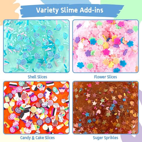 مجموعة سلايم كريستالية شفافة للأطفال، مجموعة صنع سلايم يمكنك صنعها بنفسك مع 36 مجموعة إضافية، دلو سلايم قوس قزح للفتيات والفتيان من عمر 8 إلى 12 سنة، هدية لحفلات أعياد الميلاد وعيد الفصح، 17 أونصة سائلة مصنوعة مسبقًا in Kuwait