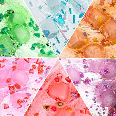 مجموعة سلايم كريستالية شفافة للأطفال، مجموعة صنع سلايم يمكنك صنعها بنفسك مع 36 مجموعة إضافية، دلو سلايم قوس قزح للفتيات والفتيان من عمر 8 إلى 12 سنة، هدية لحفلات أعياد الميلاد وعيد الفصح، 17 أونصة سائلة مصنوعة مسبقًا in Kuwait