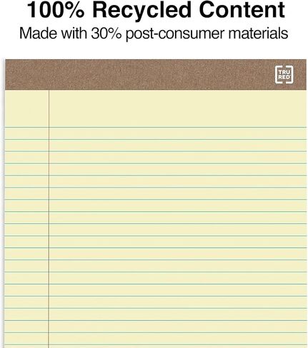 STAPLES TRU RED Notepads 8.5" x 11.75" Wide Ruled White 50 Sheets/Pad, 12 Pads/PK (TR58185) in Saudi Arabia