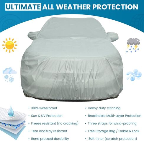 Car Cover for All Weather UV Waterproof Fit 2019 2020 2021 2022 2023 2024 BMW 840i M850I M8 Coupe Convertible - Premier Series (Black) in Saudi Arabia