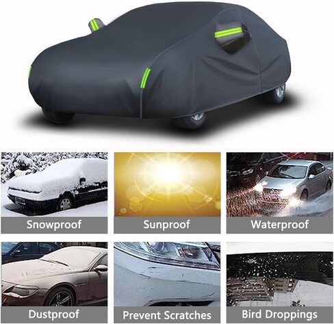 for Volkswagen VW EOS 2-door 2006 2007 2008 2009 2010 2011 2012 2013 2014 2015 Car Full Cover, Cotton Outdoor Dust Protection Hail Snowproof Cover, Waterproof Protector Automobiles,Black in Saudi Arabia