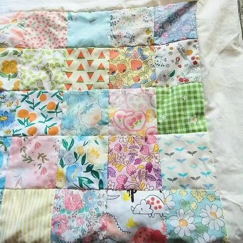 7PCS 9.8" x 9.8"(25 * 25CM) Quilting Fat Quarters Fabric Bundles, for Sewing Crafting,Print Floral Striped Polka Dot 100% Cotton Gingham Fabric (Green, 25 * 25cm) in Saudi Arabia