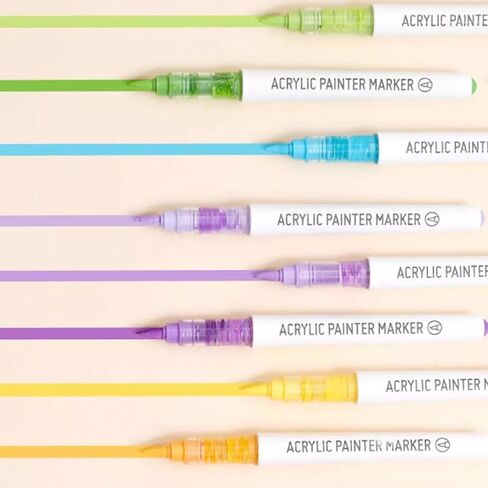9 Color Green Series Set of Water-based Acrylic Paint Marker, Soft Brush Tips Pens, for Art Creation, Paper, Eggs, Glass, Rock Painting, Mugs, Graffiti, Card Making in Saudi Arabia