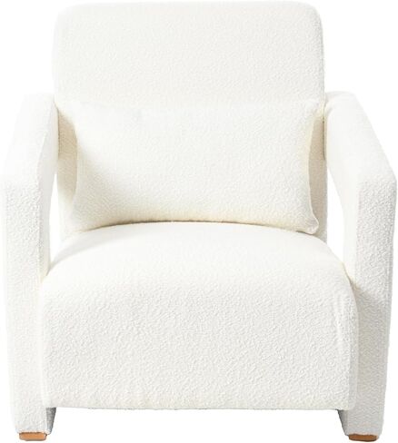 Sleek Right Angle Armrests, Ergonomic Lumbar Support, Square Wooden Block Legs, Inclined Seat for Comfort, Artistic Statement Pcs for Living Room,Bedroom and Study in Saudi Arabia